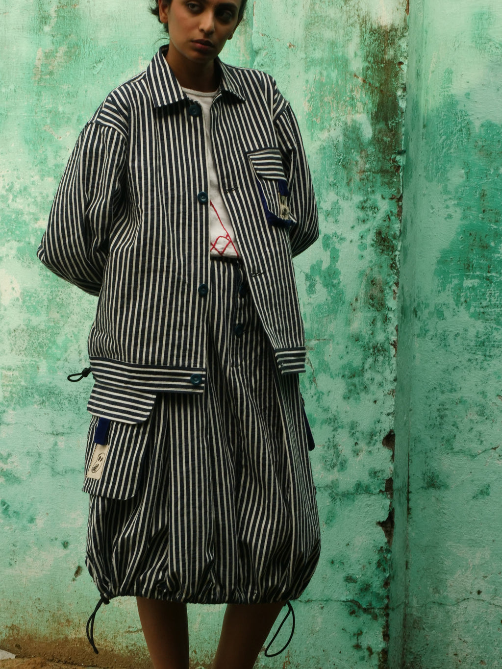 The Fluted slate skirt