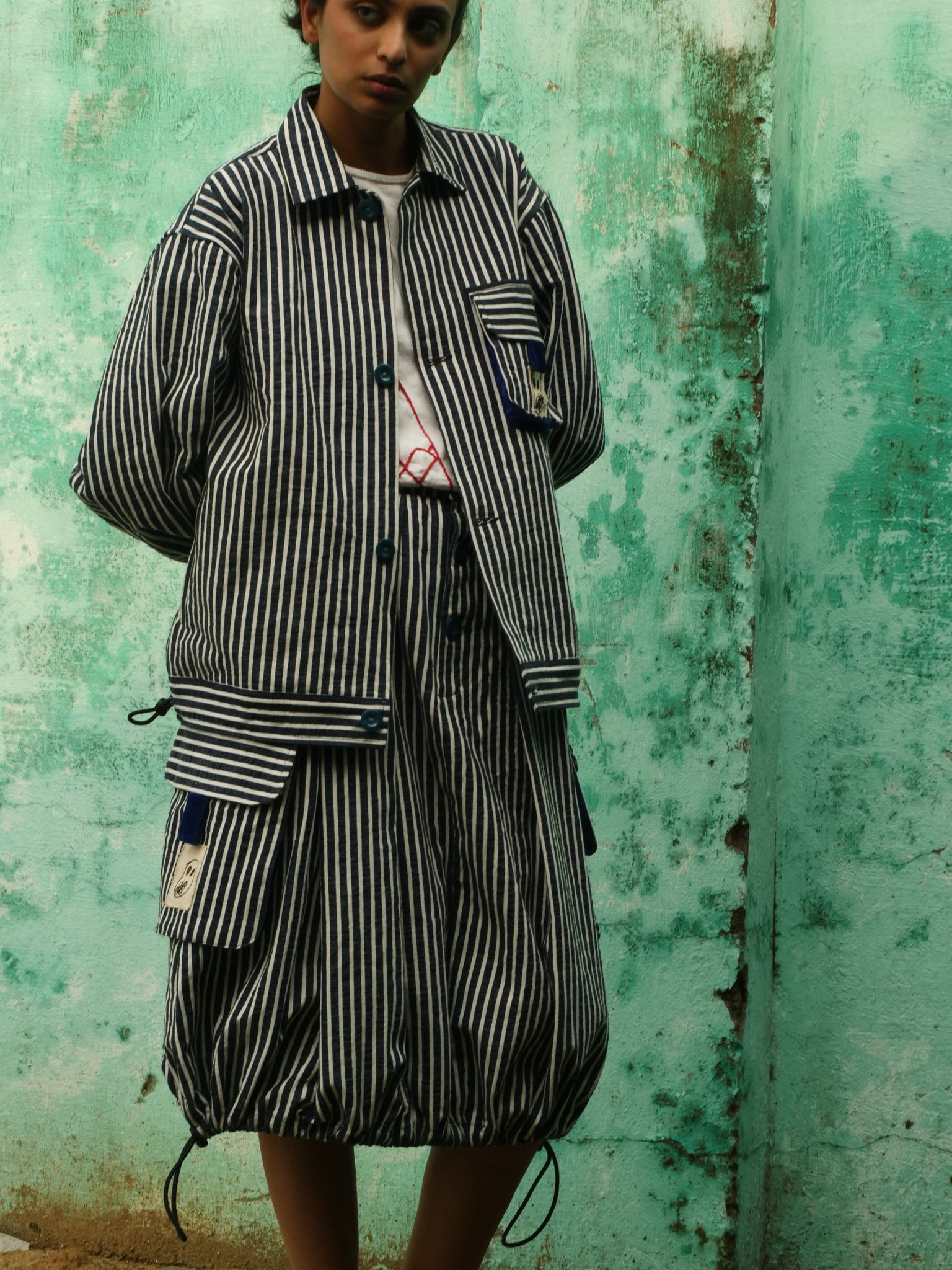 The Fluted slate skirt
