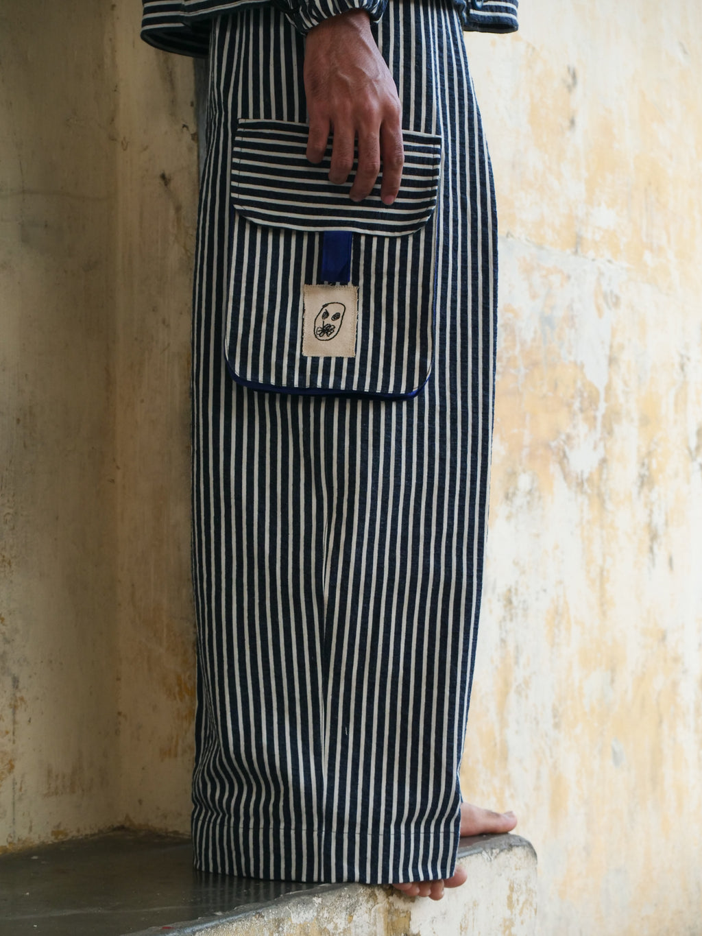 The Fluted slate trousers