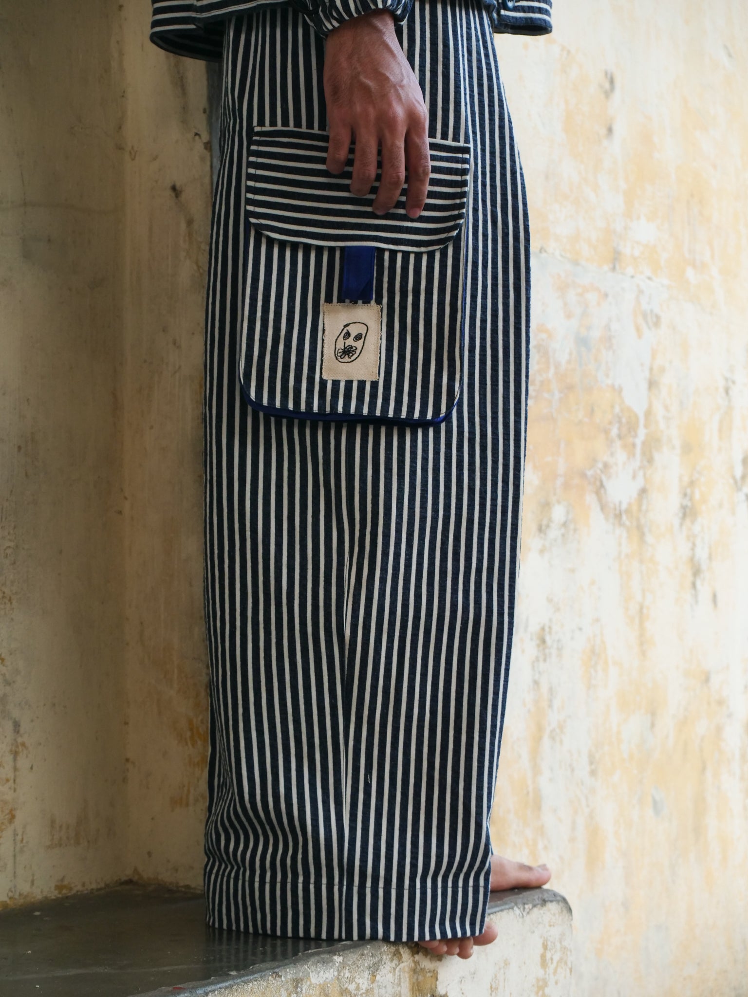 The Fluted slate trousers